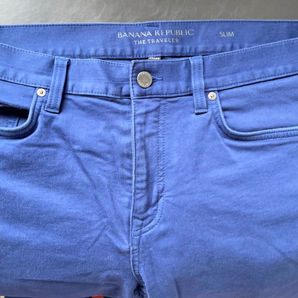 BR traveler slim chinos in royal blue 34x34